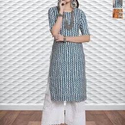 HERE&NOW Women Pack Of 3 Ethnic Motifs Printed Crepe Kurta-picture-29