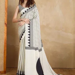 sareyavella Phulkari Striped Satin Saree With Blouse Piece-picture-12