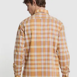 BEN SHERMAN Checked Spread Collar Classic Cotton Casual Shirt image 5