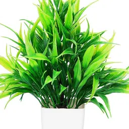 Dekorly Green Plastic Artificial Flowers & Plants With Pot image 3