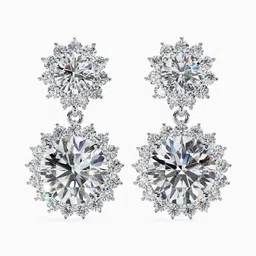 VALANOVA BIS Hallmark 18K White Gold Diamond Studded Earrings 1.43gm-image-67