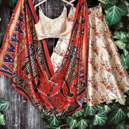 kahiraa wholetex Floral Print Semi Stitched Lehenga Choli image 1