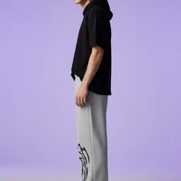 clothy Men Printed Grey Track Pants image 3