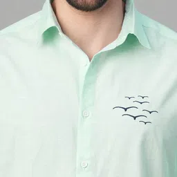 Mast & Harbour Spread Collar Long Sleeves Linen Relaxed Fit Shirt image 4