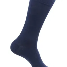 Akeeta Pack of 3 Navy Blue Solid Calf Length Cotton Socks image 3