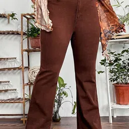 NU CLOTHS Women Comfort Wide Leg High-Rise Stretchable Jeans image 5