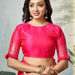 DIVASTRI Woven Design Zari Pure Silk Heavy Work Banarasi Saree image 2