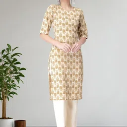 SZN Women Gold Poly Crepe Kurta Sets-picture-26