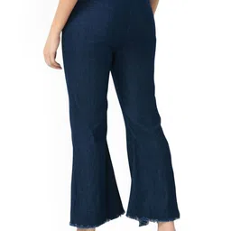 Ira Collections Women Comfort Flared Mid-Rise Clean Look Stretchable Jeans image 3