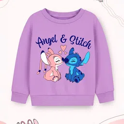 Disney By Miss and Chief Girls Round Neck Graphic Printed Pullover Sweatshirt-picture-11