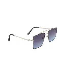 BAYBERRY Unisex Blue Lens & Silver-Toned Rectangle Sunglasses with-picture-21