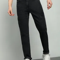 AFLASH Men Slim Fit Mid-Rise Cargo Jeans-image-13
