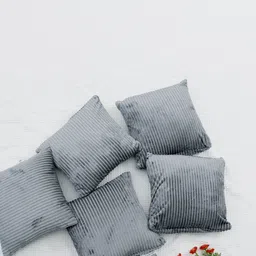 RD TREND Grey Set of 5 Striped Square Cushion Covers image 2