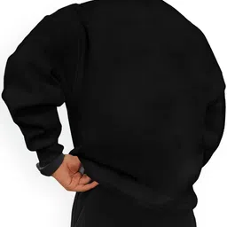 ausk Men Full Sleeve Round Neck Printed Sweatshirt( Black ) image 3