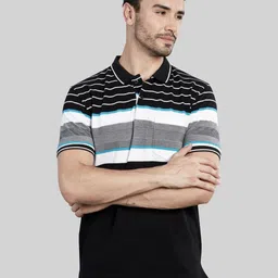 BE POSITIVE Men Striped Polo Collar T-shirt-image-41