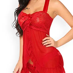Fihana Net Halter Neck Baby Doll with Asymmetric image 3