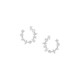 LUNA Women White Gold Lab Grown Diamond Studded Hoop Earrings I 14 Kt-image-72