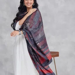 Fabindia Abstract Block Printed Silk Dupatta image 5