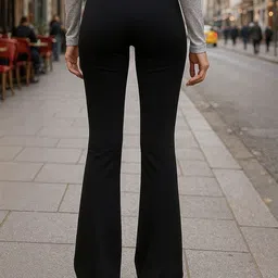 Next One Women Smart Bootcut High-Rise Stretchable Regular Trousers image 3