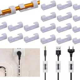 VAAMnational Self-Adhesive Cable Clips Organizer Drop Wire Holder Cord Management System Round Plastic Cable Cord Management Clips for TV, Home, Office, Wall, Cubicle, Desk, car Cable Protector-image-28