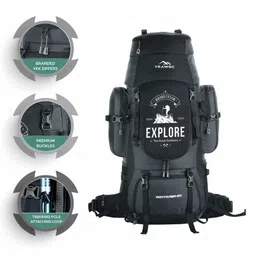 TRAWOC Wayfarer 80 Liter Colourblocked Ergonomic Hip Straps Travel Rucksacks image 5