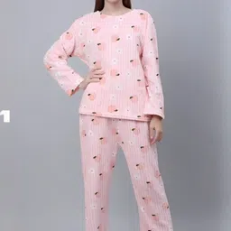 Dreambe Women Conversational Printed Winter Wear Night suit-picture-13