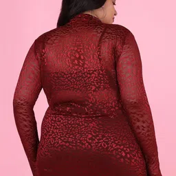 SHOWOFFFF Animal Lace Crop Top image 5