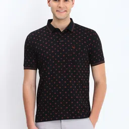 Allen Solly Men Geometric Printed Polo Collar Cotton T-shirt-picture-27