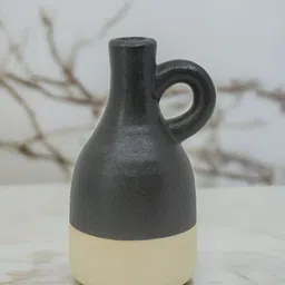 The Decor Lane Black & 0ff-White Colourblocked Ceramic Flower Vase-picture-36
