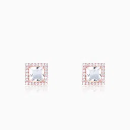 GIVA 925 Sterling Silver Rose Gold-Plated Square Studs Earrings image 2