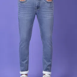 Crimsoune Club Men Skinny Fit Mid-Rise Light Fade Stretchable Jeans-image-54