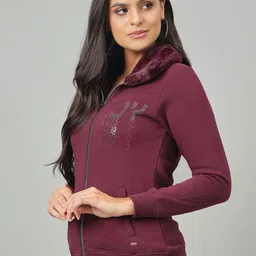 Duke Women Embellished Front-Open Sweatshirt image 3
