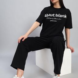GRIFFEL Printed Pure Cotton Round Neck T-Shirt WithJoggers Co-Ords-picture-25