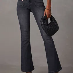 StyleCast Women Bootcut High-Rise Light Fade Acid Wash Stretchable Cotton Jeans-picture-36