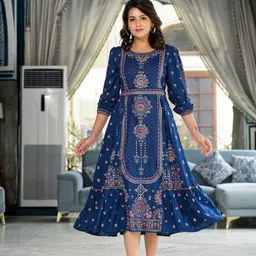 Juniper Women Ethnic Motifs Printed Fit & Flare Dress-picture-30
