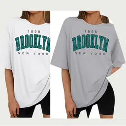 Fasha Women Typography Printed Drop-Shoulder Sleeves T-shirt-image-19
