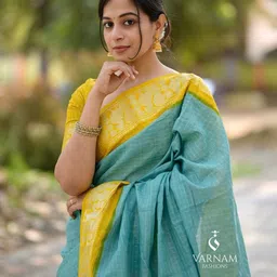 CANIZZARO Woven Design Zari Silk Blend Handloom Banarasi Saree-picture-23