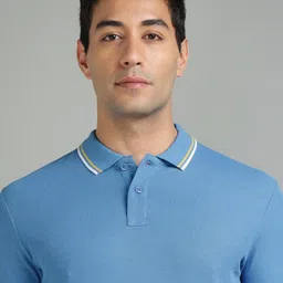 Richlook Men Solid Polo Collar Cotton T-shirt image 2