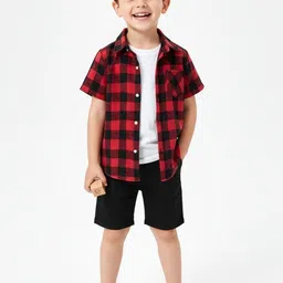 VANI COUTURE Boys Tartan Checks Checked Casual Shirt image 3