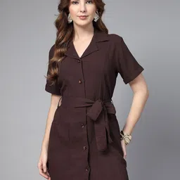 Style Quotient Crepe Shirt Dress-picture-40