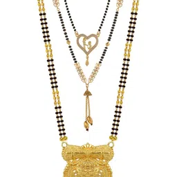 Bhanu diam Gold-Plated Brass Mangalsutra-picture-35