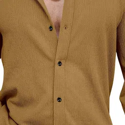 IKON FASHION Men Original Slim Fit Solid Spread Collar Casual Shirt image 2