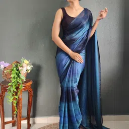 Rangtulika Ethnics Striped Zari Poly Georgette Ready to Wear Saree-image-71