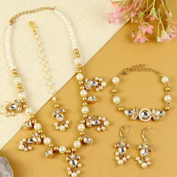 Asthetika Kids Kundan-Studded & Beaded Jewellery Set-picture-12