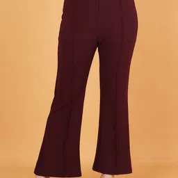 Mast & Harbour Women Regular Fit Mid-Rise Comfort Trousers-picture-17