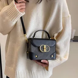 KPOP Textured PU Structured Handheld Bag-image-92