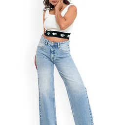 DAYER Women Comfort Wide Leg High-Rise Jeans-picture-19