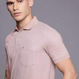 Louis Philippe Self Design Textured Polo Collar T-shirt-picture-20