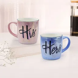 U & U Unique Utilities Pink Printed Ceramic Dishwasher & Microwave Safe 2Pcs Mugs 350 ml-picture-23