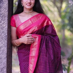 CaniBani Women Magenta Sarees image 2